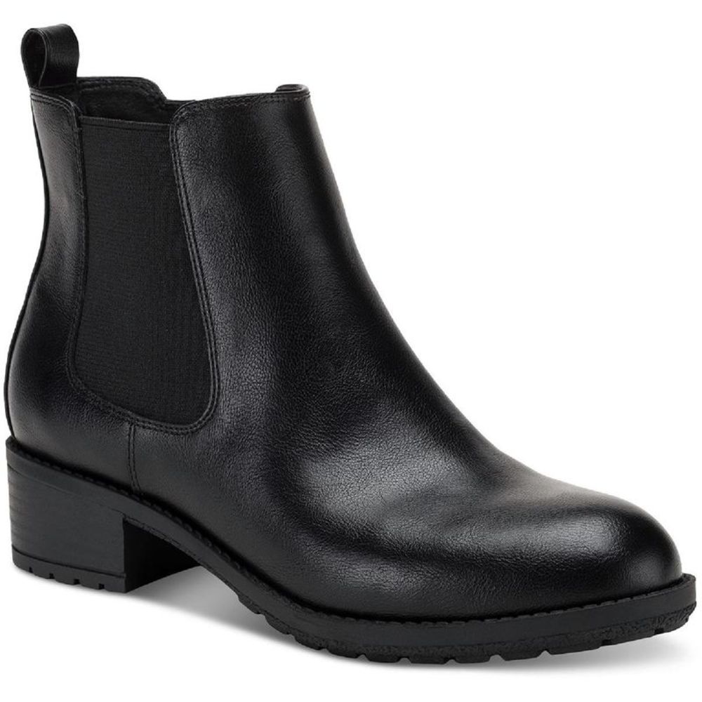 Style & Co. Womens Gladyy Black Faux Leather Booties Chelsea Boots Shoes NWT